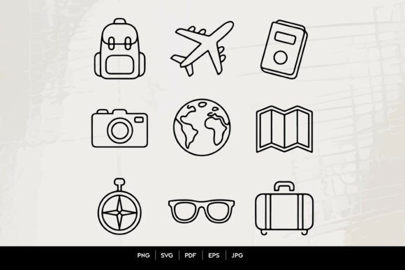 Download Continuous Line Travel Icon Set - Premium Bundle