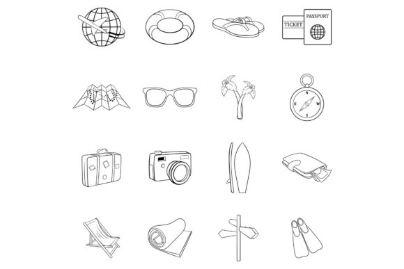 Download Travel Icon Set Outline - Premium Resources