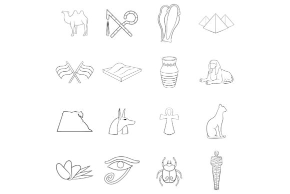 Download Egypt Travel Icon Set Outline - Premium Resources