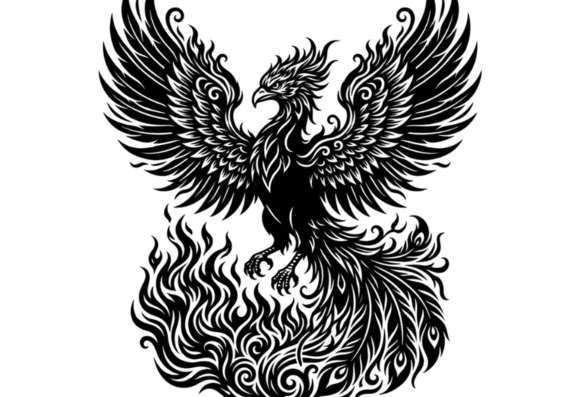 Download Phoenix Bird Tattoo Design SVG Black - Tattoo design Collection