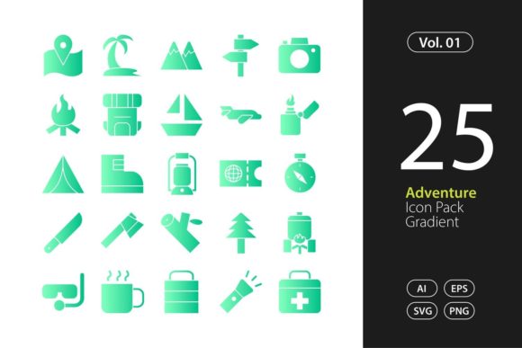 Download 25 Adventure Icon Set Vector SVG &amp; EPS - Premium Bundle
