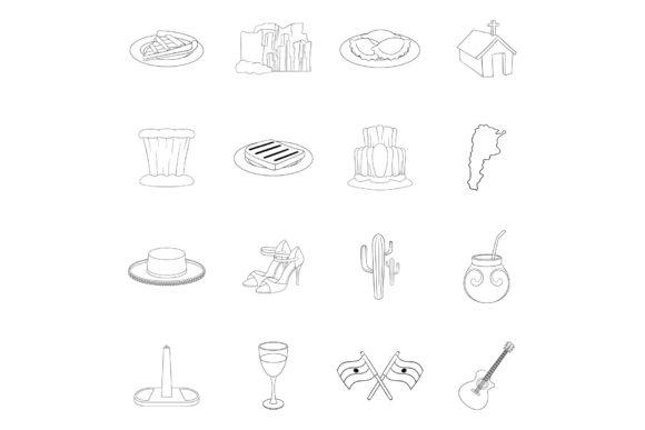 Download Argentina Travel Icon Set Outline - Premium Resources